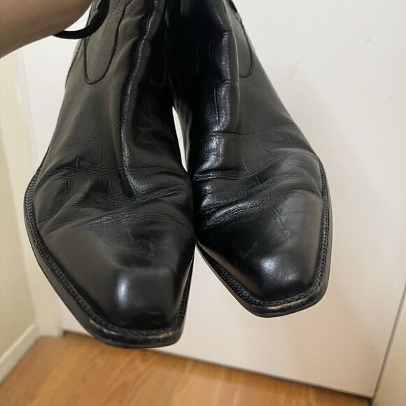 STUART WEITZMAN black crocodile leather western point toe boots size 8W - Picture 4 of 10